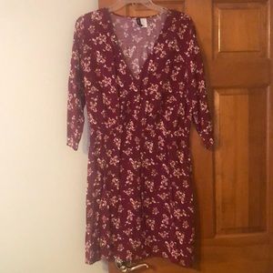 Quarter Sleeve Floral Dress